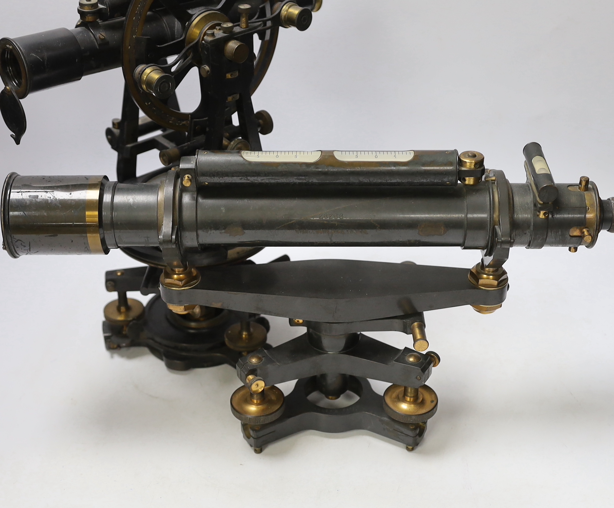 An early 20th century micrometer theodolite by Heath & Co. ‘Hezzanith’, Crawford, London, and an early 20th century Stanley theodolite, serial no.28288